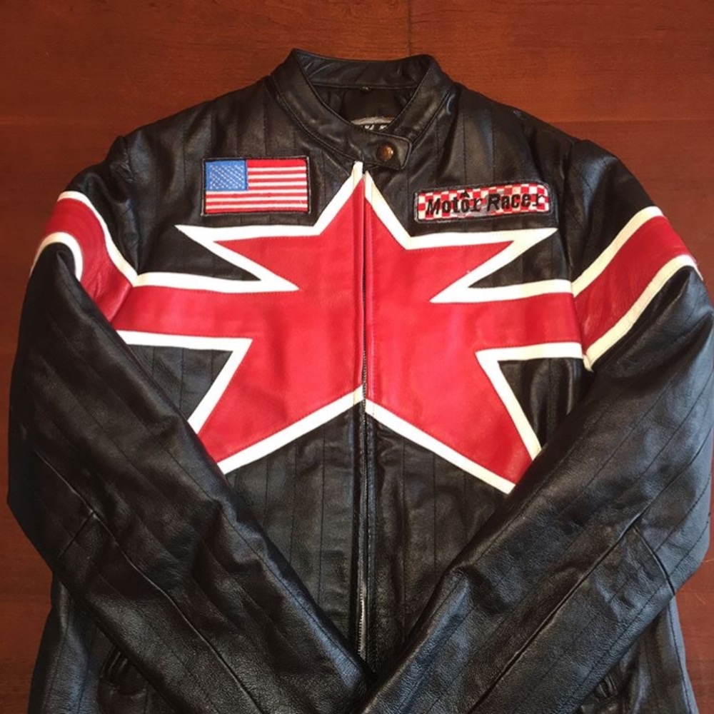 Vintage leather racing jacket for Kid or Woman